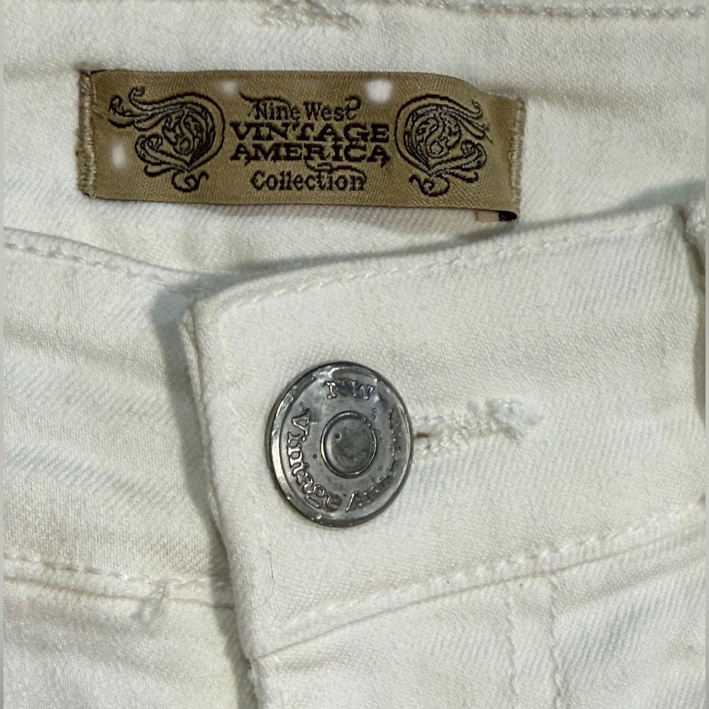 Nine West Vintage America White Stretch Jeans Size 2 Skinny - Picture 8 of 15